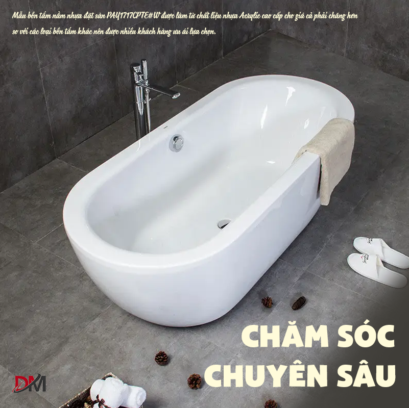 Mẫu bồn tắm đặt sàn giúp phòng tắm trở nên sang trọng, hiện đại