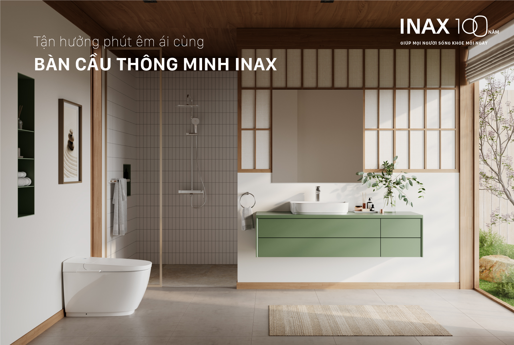 Tận hưởng phút êm ái cùng bàn cầu thông minh